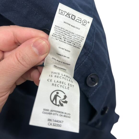 Minimalist Utility Outerknown Organic Cotton‎ Linen Romper Navy Short Sleeve M - Picture 6 of 7